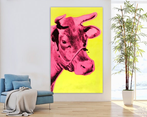 Andy Warhol Canvas Print to Hang Warhol Cow - Etsy