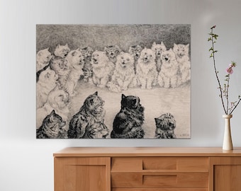 Louis Wain Cats Singing Canvas Print, Nursery Wall Art, Ready to Hang