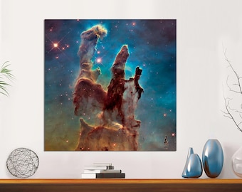 Pillars of Creation Canvas Print, NASA Space Art, Galaxy Wall Decor