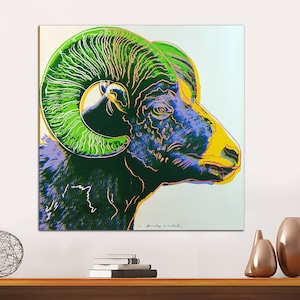 Andy Warhol, Canvas Print, Bighorn Ram Canvas Print, Pop Art, Canvas Poster Print Wall Art Modern Art Print Modern Wall Decor Ready to Hang.