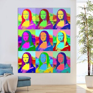Mona Lisa - Pop Art Canvas Print,Ready to Hang, Mona Lisa Modern art,Mona Lisa wall art, Canvas wall art, Modern art, Modern Canvas, Pop art