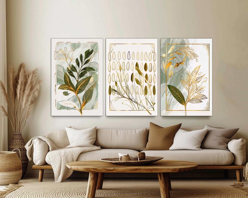 Wildflower Canvas Print Set: Botanical Modern Farmhouse Wall Art - Etsy