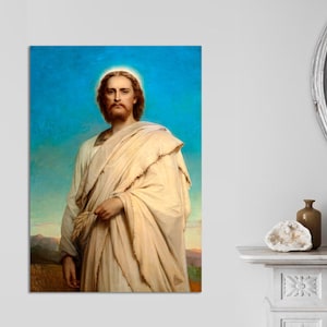 Christ of the Cornfield, Christian Catholic Art Religion Jesus Art,Bible Religious Photo Print, Jesus Face Art Catholic CANVAS Ready to Hang