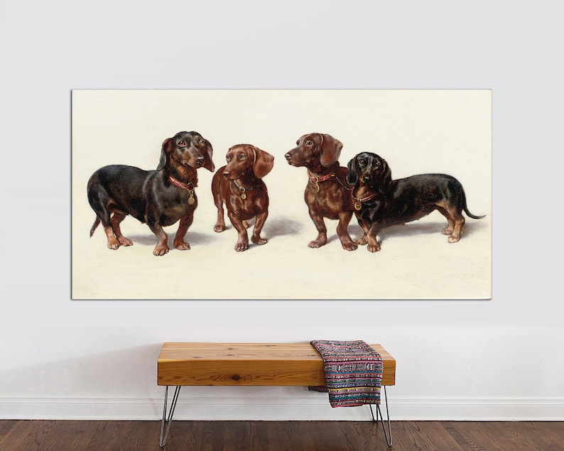 Vintage Dachshunds Canvas Print, Dog Wall Art, Ready to Hang bild 4