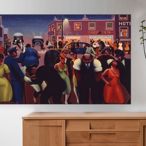 Archibald Motley Black Belt, Jazz Age Modernist Canvas Poster, Jazz Wall Art, Jazz Canvas Poster, Jazz Art Canvas Print Ready to Hang.