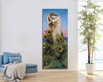 Clytie the Water Nymph Canvas Print, Evelyn De Morgan Art Reproduction, Mythology Wall Decor
