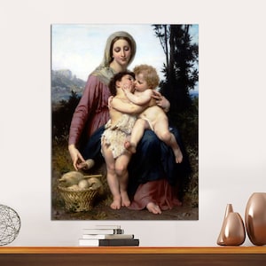 The Holy Family by William-Adolphe Bouguereau, Canvas Print Ready to Hang,  Bouguereau Canvas Print, Angels in Painting, Classic Wall Art