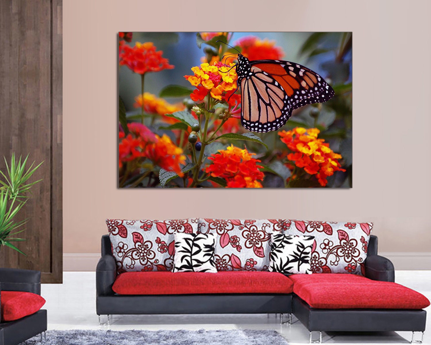 Beautiful and Colorful Butterfly Canvas Print Butterfly Room Etsy