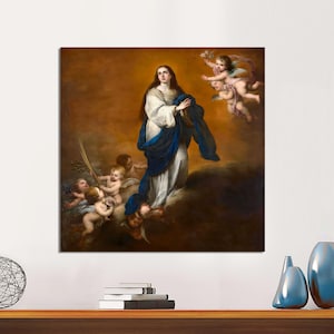 CANVAS Ready to Hang, Bartolome Esteban Murillo, The Assumption of The Blessed Virgin Mary, Canvas Art Print, Classic Virgin Mary Art.