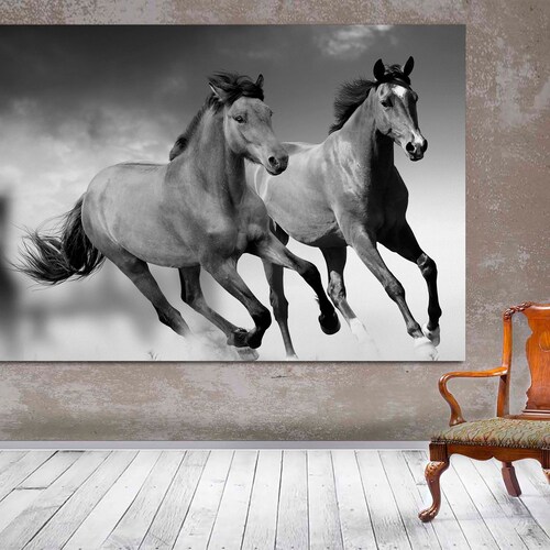 Running Horses Canvas Print Horse Art Print on Canvas Horse Etsy