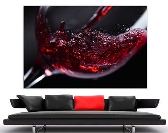 Wine Wall Art, Red Wine Poster, Bar Art, Wine Print, Bar Decor, Kitchen Art, Wine Glass Print, Wine Glass Home Decor, Wine, kitchen wall art