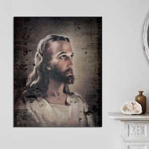 Jesus Christ Picture Christian Catholic Religion Jesus Picture God Bible Religious Photo Print, Jesus Face Art Catholic CANVAS Ready to Hang