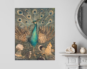 Theo Van Hoytema Peacock Art Nouveau Canvas Print, Ready to Hang