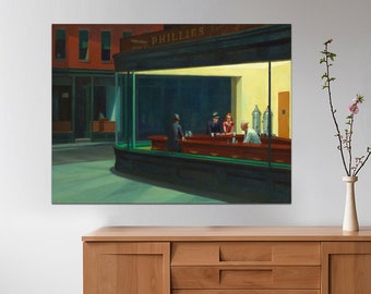 Nighthawks by Edward Hopper, Giclee Canvas Art Print, Ready to Hang
