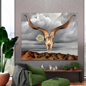 Georgia O'Keeffe Ram's Head Canvas Print, Southwest Desert Art, Ready to Hang