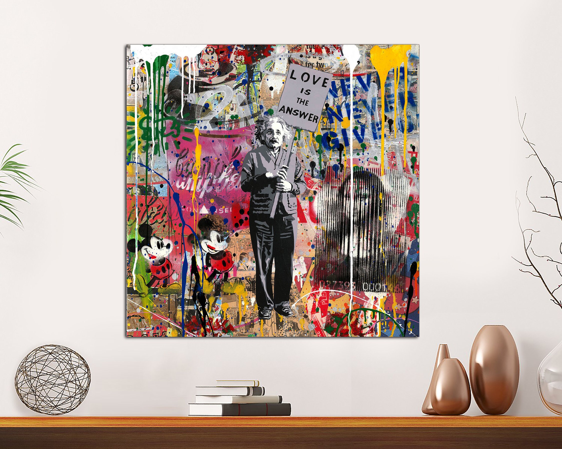 Einstein by Mr.brainwash Canvas Print Pop Art Canvas Wall - Etsy