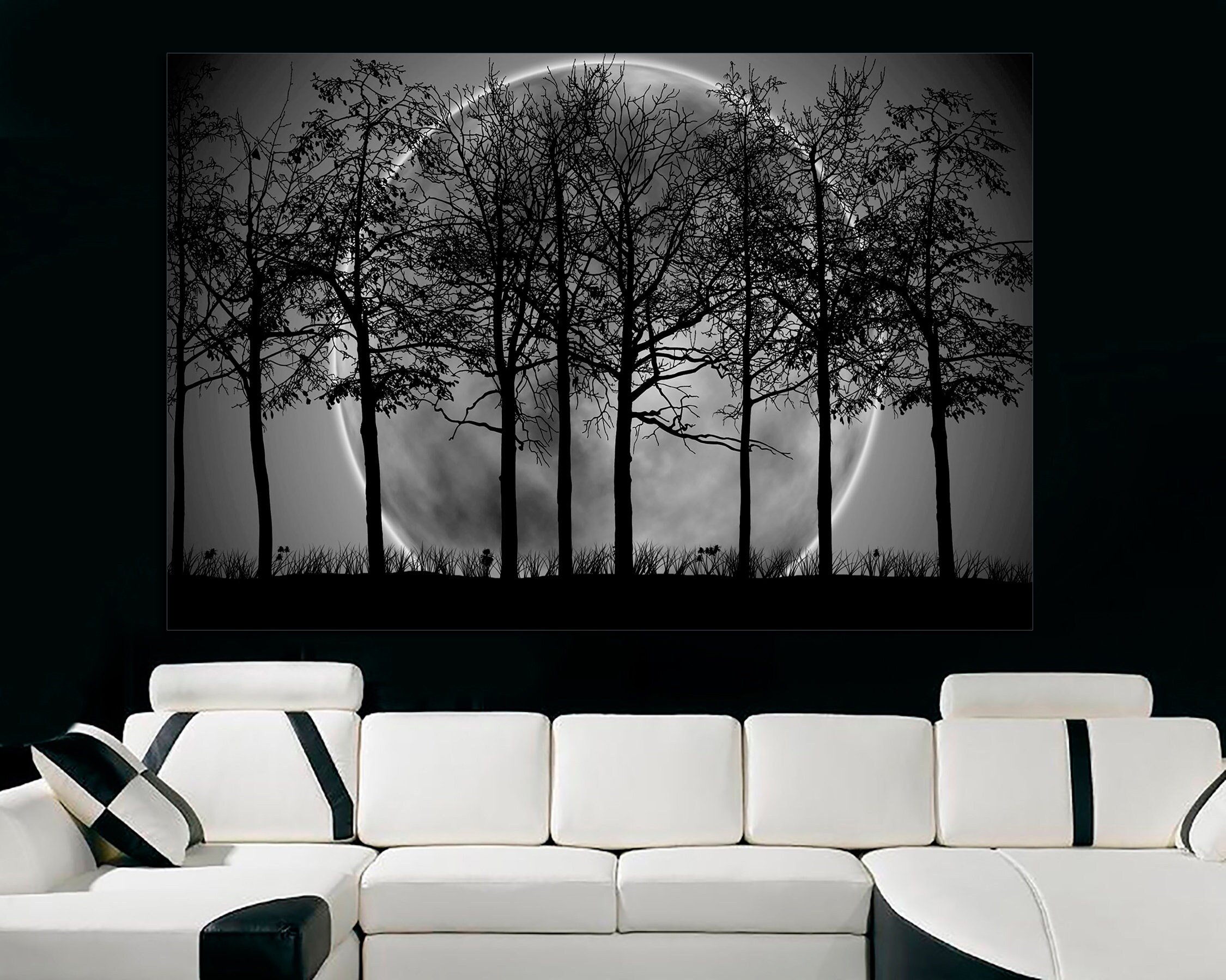 Dark Forest Trees Canvas Print, Ready to Hang Wall Art - Etsy