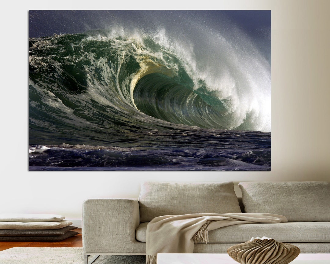 Ocean Wave Canvas Sea Water Wall Decor Water Theme Wall Art Etsy