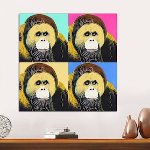 Andy Warhol Canvas Print, Endangered Species, Orangutan, Andy Warhol Poster, Mid Century Modern Art, Pop Art Print, Canvas, Ready to Hang