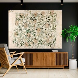 William Morris Canvas Wall Art Print, Textile Art Print, Extra Large Floral Wall Art,Modern Flower Print, Botanical Art CANVAS Ready to Hang