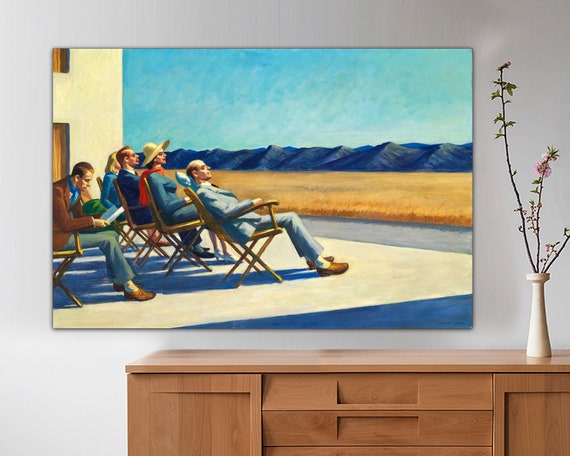 Edward Hopper-People in the Sun Canvas Poster, Reproduction of Hopper painting, home wall art, living room decor, Canvas Art Ready to Hang.
