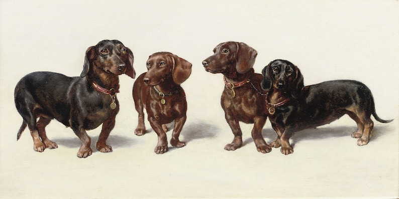 Vintage Dachshunds Canvas Print, Dog Wall Art, Ready to Hang bild 5