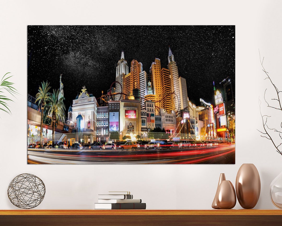 Las Vegas Strip Canvas Print Wall Art at Dusk, Las Vegas Skyline Wall