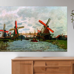 Claude Monet Mills At West zijderveld Near Zaandam,Monet canvas,Monet print, Monet canvas art, canvas, Monet poster, wall decor, canvas art.