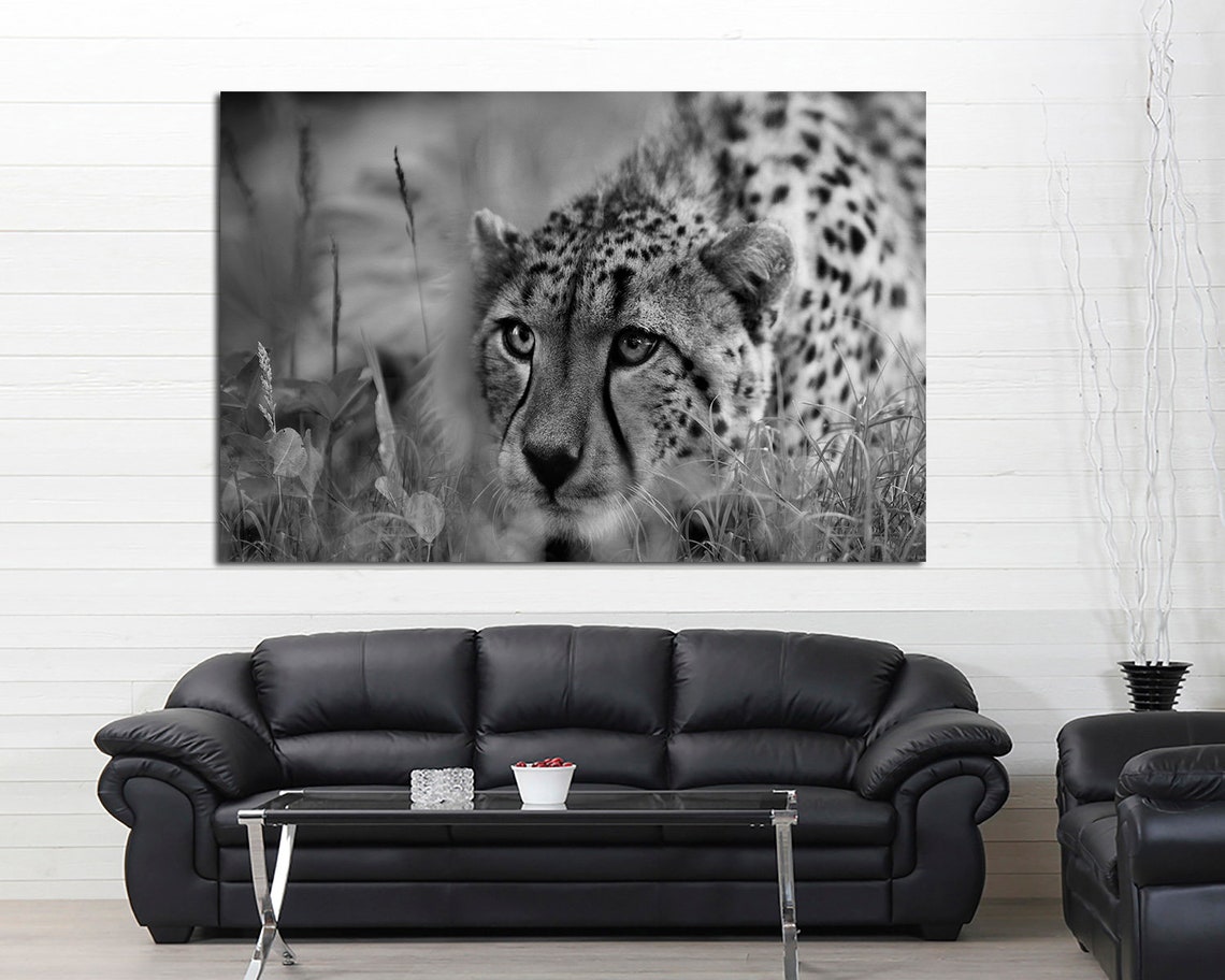 Leopard wall art Leopard Print on Canvas. Great for home Etsy