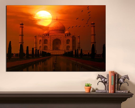 Taj Mahal At Sunset India Canvas Print Home Decor Interior Design Gift Idea Wall Art Decor Interior Decoration Room Art Print