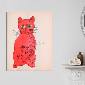 Andy Warhol Cat Canvas Prints, Pop Art Cats Warhol Art Cat Sam Cats Name Sam Andy Warhol Painting prints Cat Print, CANVAS Art Ready to Hang