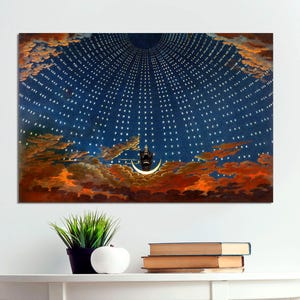 Queen of night art print, Magic flute opera, Celestial Art, Set design, Wall decoration, Vintage Astronomy Art, Modern CANVAS READY To HANG.