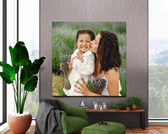 Custom Square Canvas Print, Personalized Photo Gift, Wall Decor
