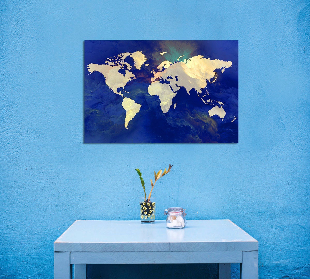 World Map Canvas Print World Map Canvas World Map Large Etsy