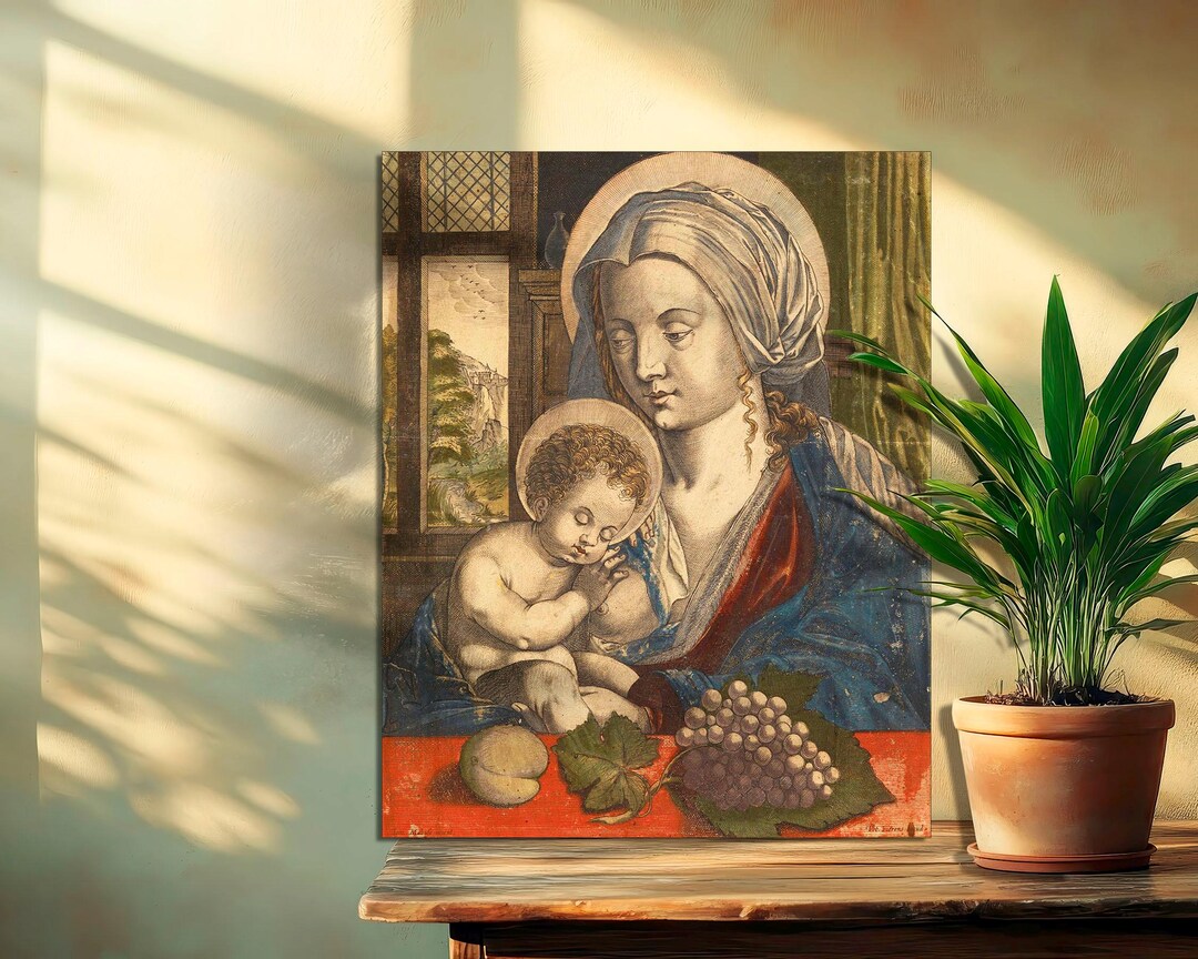Virgin Mary and Baby Jesus Canvas Print, Religious Christian Wall Art ...