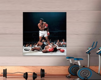 Muhammad Ali vs Sonny Liston Canvas Print, Boxing History Art