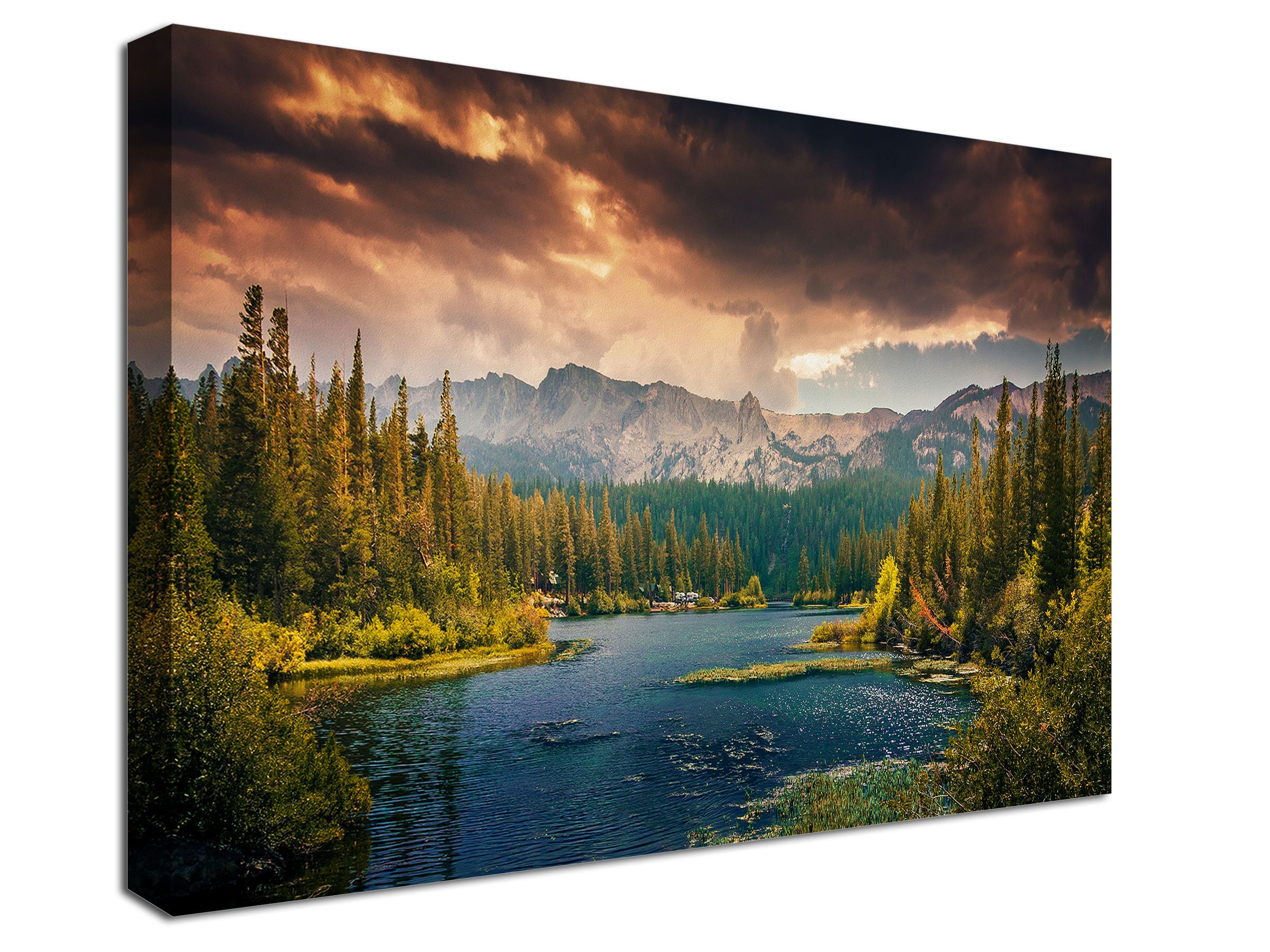 Mountain Lake Canvas Print, Forest Landscape Wall Art - Etsy