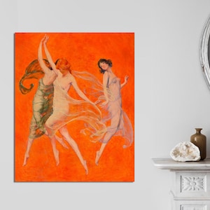 Las tres gracias, bellas artes, hadas bailando, impresión artística, hijas de Zeus, Eufrosina, Aglaea y Talía, mitología, impresión en lienzo lista para colgar