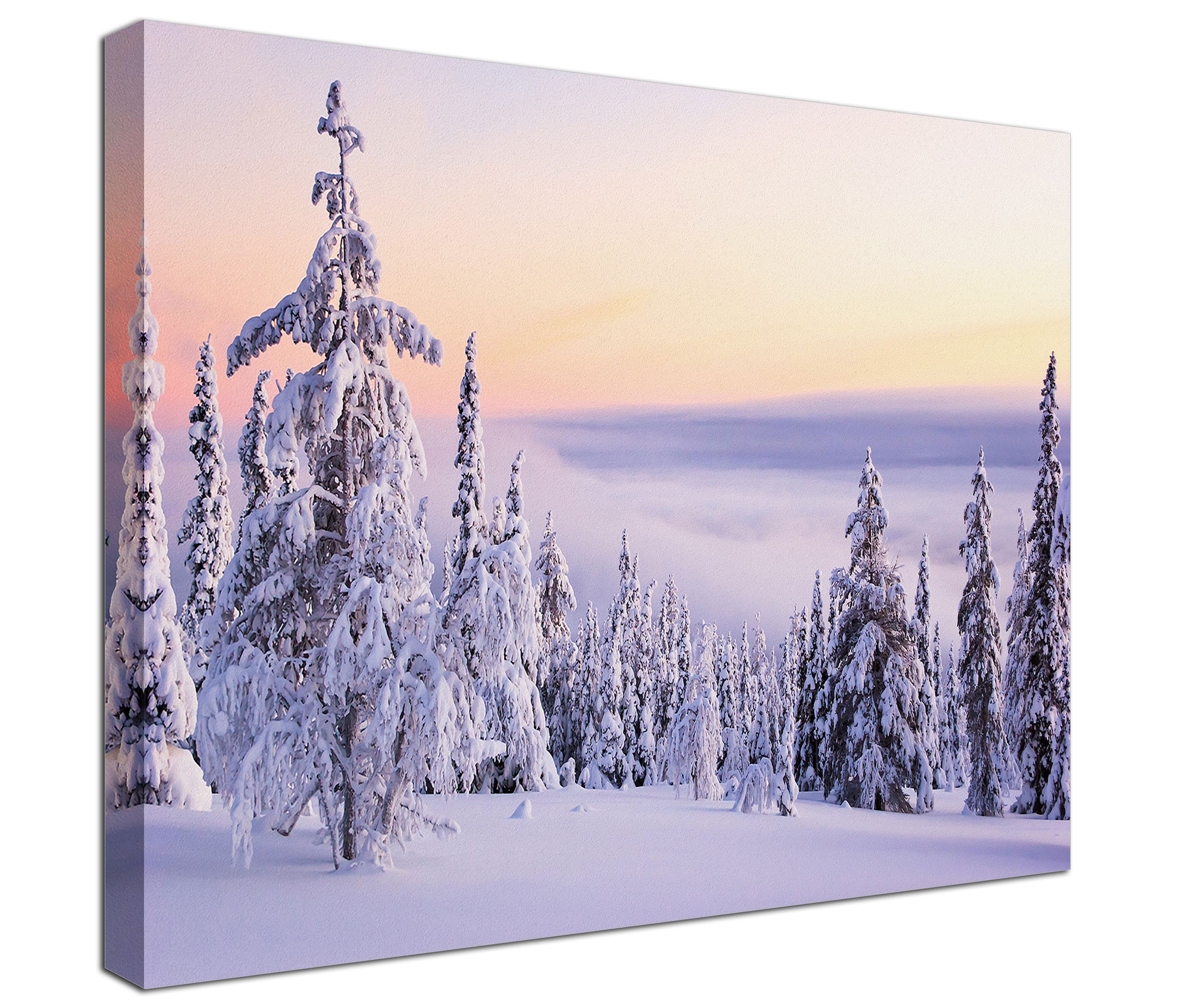 Winter Snow Sunset Forest Canvas Print, Wall Art Decor - Etsy