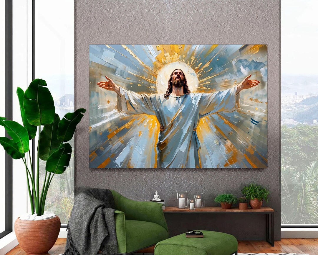 Jesus Canvas Print, Modern Christian Home Decor, Religious Wall Art - Etsy