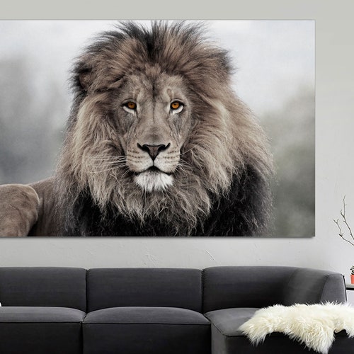 African Lion Lion Wall Art Lion Print Canvas Print. Lion Etsy