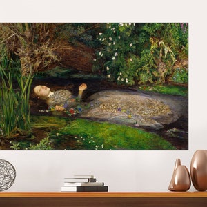 Ophelia by Millais, Framed Canvas Print, Classic Wall Art