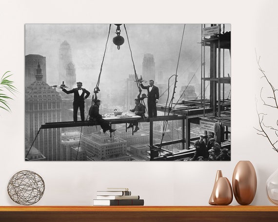 Lunch at the Waldorf Astoria Construction, Iconic Photography, NY 1930 Art, Construction Office Art, Construction Gift CANVAS Ready to Hang.