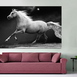 Running horses canvas print, horse art print on canvas, horse  room wall art, room decor, interior design, large canvas print. horse poster
