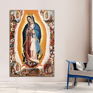 Catholic Art, Our Lady of Guadalupe, Mary Mexican Art, Virgen de Guadalupe Sacred Serenity Art of Our Lady of Guadalupe Art Ready to Hang.