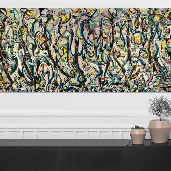 Jackson Pollock's Mural , Abstract canvas Print,  Jackson Pollock, Ready to Hang,Jackson Pollock print, Pollock art, Jackson Pollock Canvas.