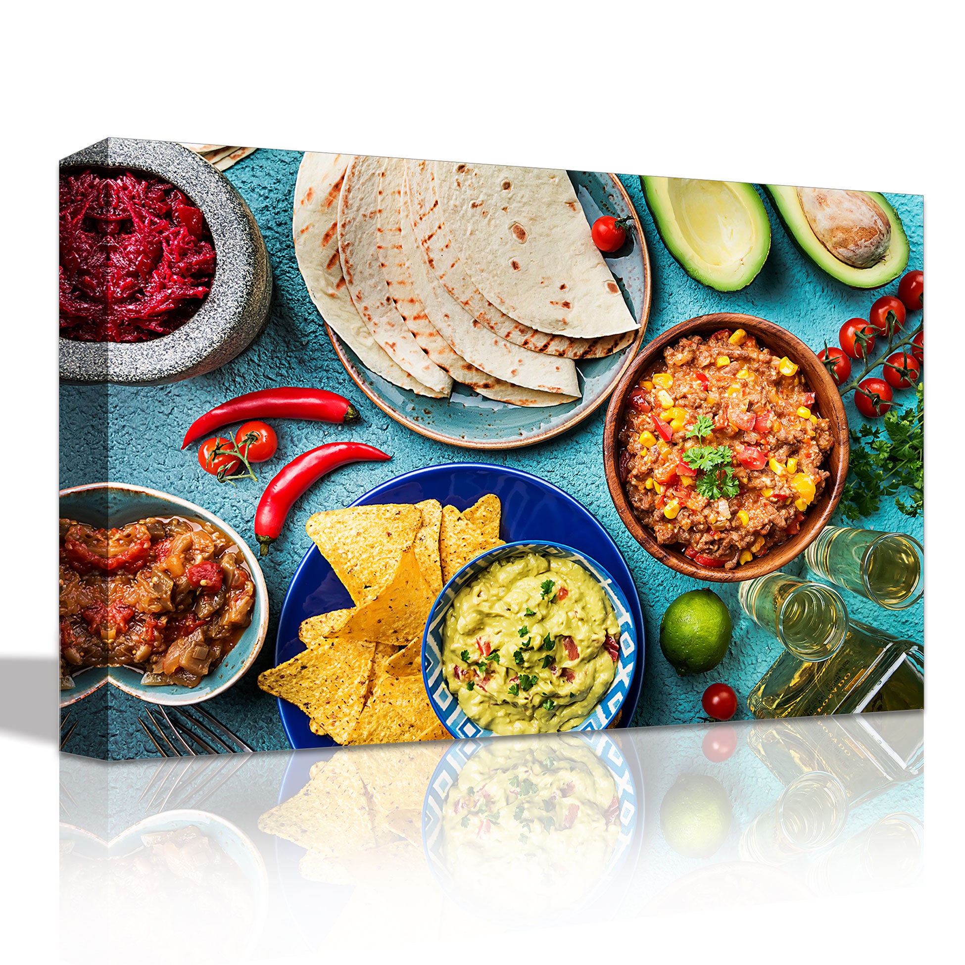 Mexican Food Canvas Print, Vibrant Kitchen Wall Art, Ready to Hang - Etsy