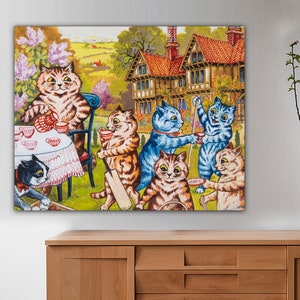 ENDBAG Louis Wain I Fell In Love With A Lovely Cat Artwork Poster Wall Art  Poster Gifts Bedroom Prints Home Decor Hanging Picture Canvas Painting