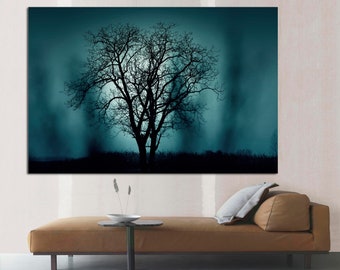 Lonely Tree Branches Canvas Print, Ready to Hang, Interior Decor