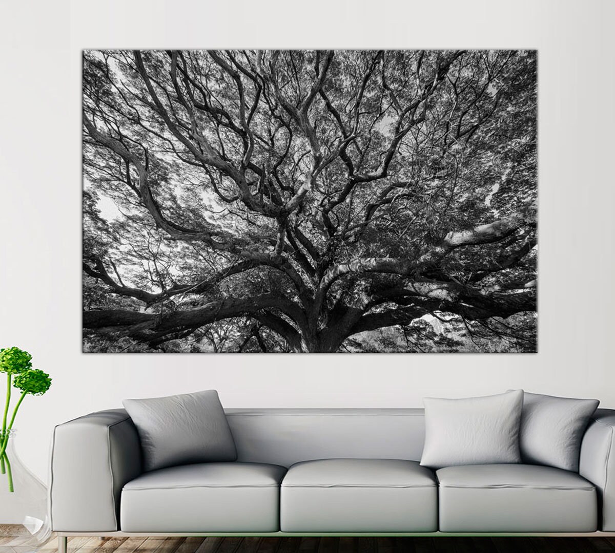 Tree Branches With Leaves Wall Art Print on Canvas Interior - Etsy